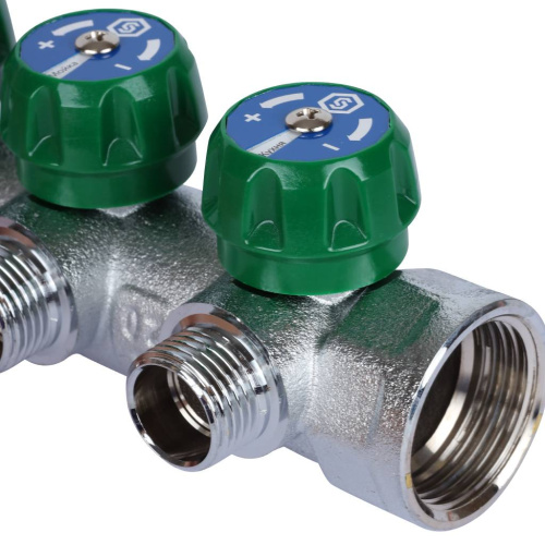 Коллектор 4 выхода STOUT 1"x1/2" с вентилями SMB-6850-011204