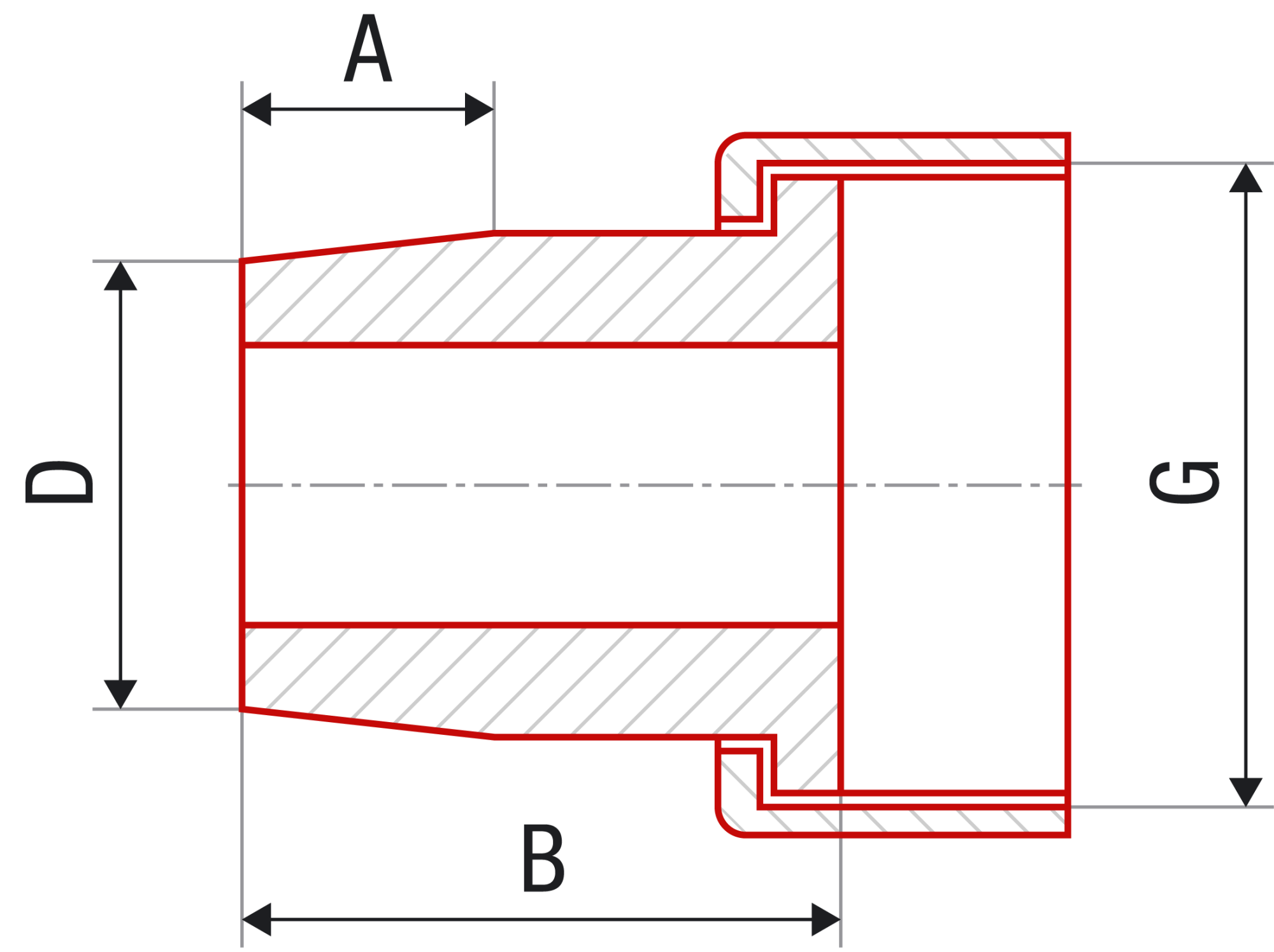 Патрубок с накидной гайкой FV-plast 20x3/4"В полипропилен AA225020034