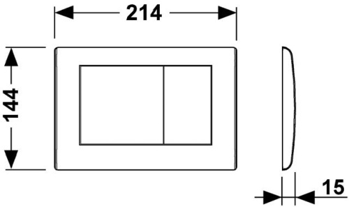 Смывная клавиша двойная TECE planus нержавеющая сталь 9240320