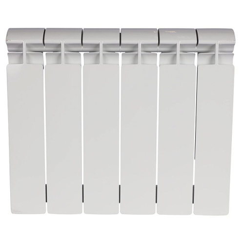 Биметаллический радиатор STOUT ALPHA 350 - 6 секций, боковое, белый RAL 9016