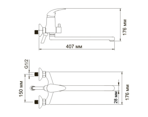 Смеситель WasserKraft Isen 2602L  для ванны