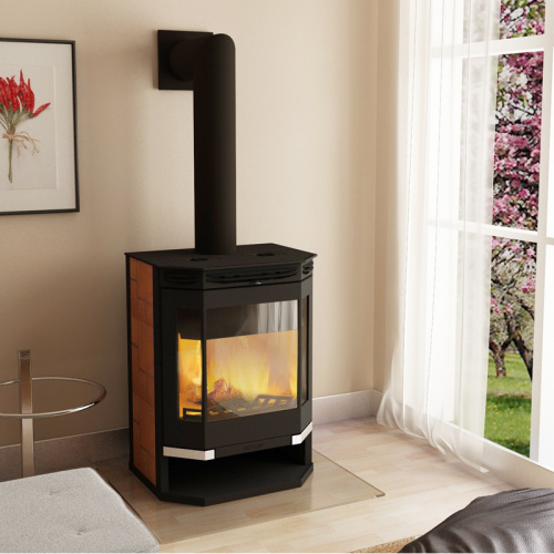 Печь-камин Мета «Ангара-12» с чугунной вар. плитой, 12 кВт