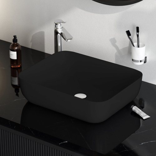 Раковина накладная 51 Am.Pm Func M8FWCC10510BM черный матовый, санфарфор