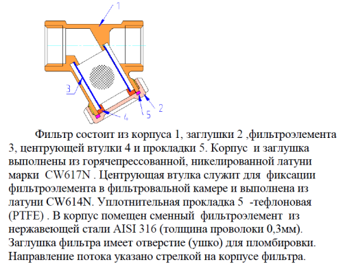 Фильтр грубой очистки Valtec 1"В косой c заглушкой VT.193.N.06