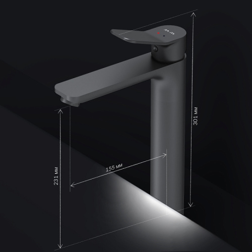 Смеситель для раковины AM.PM X-Joy F85A92022 высокий, черный