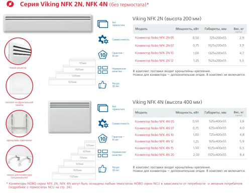 Конвектор электрический Nobo Viking NFK2N 10