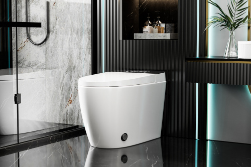 Электронный, напольный унитаз-биде ABBER Bequem AC1116S белый