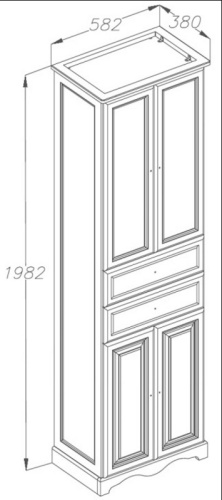 Пенал Opadiris Риспекто 60 двустворчатый, белый матовый Z0000012640