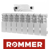 Алюминиевый радиатор Rommer Plus 200 - 10 секций, боковое, белый RAL 9016