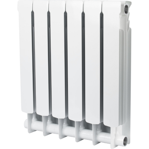 Биметаллический радиатор STOUT Space 500 - 6 секций, боковое, белый RAL 9016