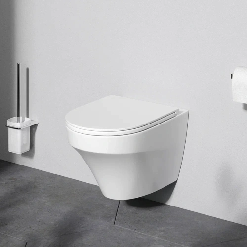 Унитаз с инсталляцией Am.Pm IS49001.501700 клавиша Pro L белый + Inspire белый, безободковый, сиденье микролифт