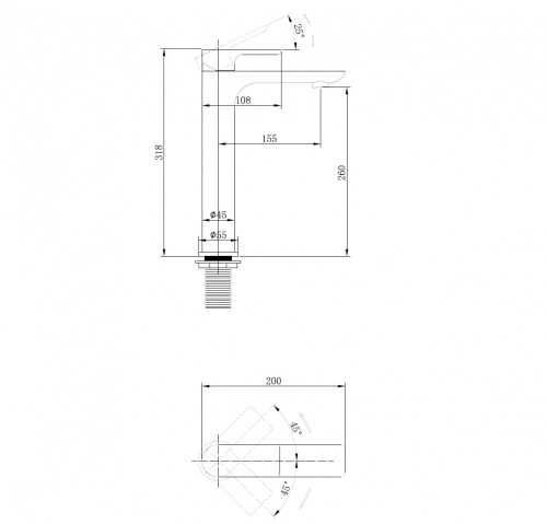 Смеситель для раковины ABBER Weiss Insel AF8011W белый-хром