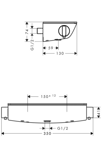 Смеситель для душа Hansgrohe Ecostat Select 13161000 Хром, термостатический