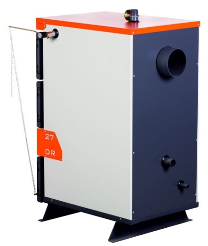 Котел твердотопливный 27кВт TIS PRO DR 27 с терморегулятором, увеличенная топка