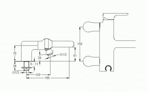 Смеситель для ванны Jacob Delafon Singulier E10868-CP хром, на деку, межосевое расстояние 150мм