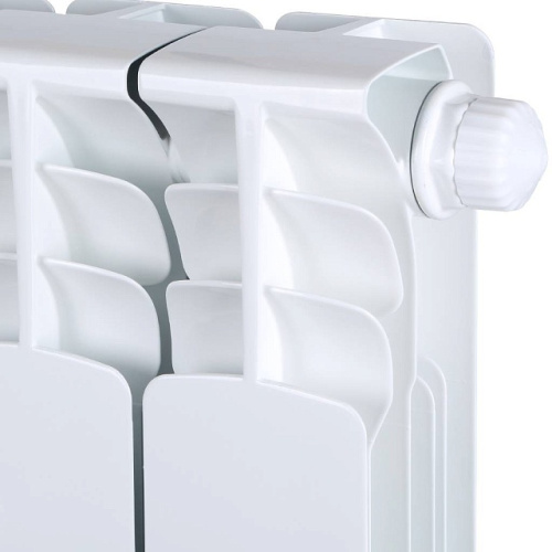 Биметаллический радиатор STOUT Space 500 - 8 секций, нижнее справа, белый RAL 9016