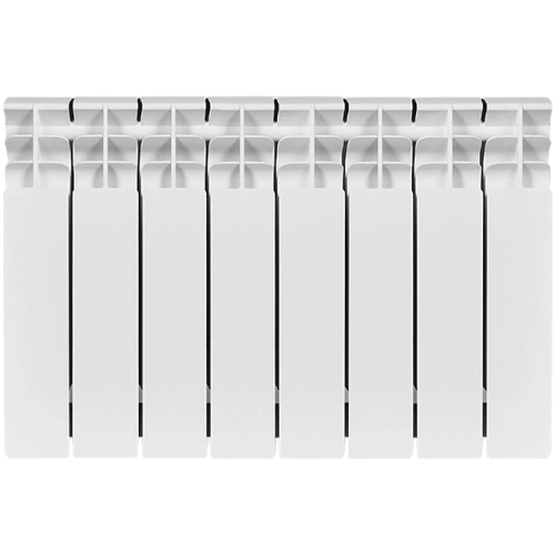 Биметаллический радиатор STOUT TITAN 350 - 8 секций, боковое, белый RAL 9016