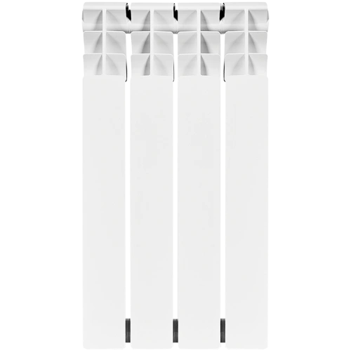 Биметаллический радиатор Rommer Optima Bm 500 - 4 секции, боковое, белый RAL9016