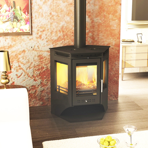 Печь-камин Мета «Москва-12» с чугунной вар. плитой, 12 кВт