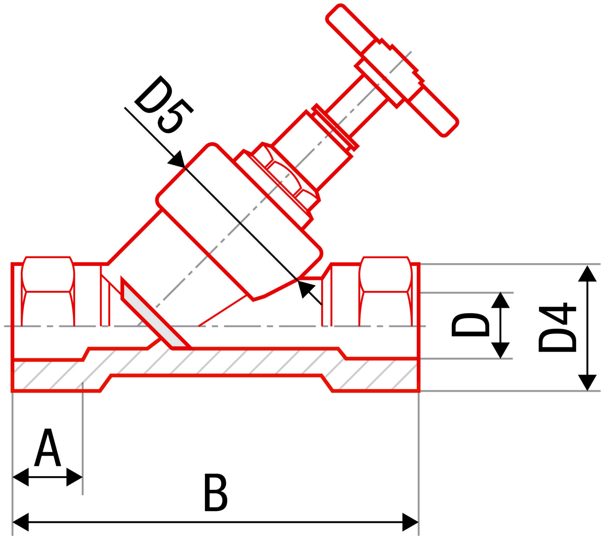 Вентиль прямоточный с обратным клапоном FV-plast 20х20 полипропилен AA279020000