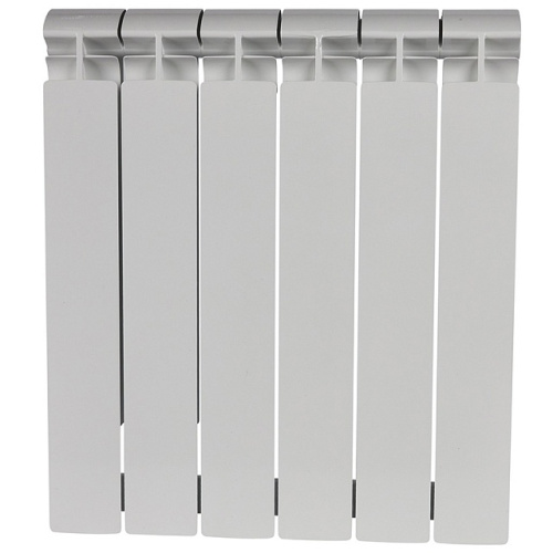 Биметаллический радиатор STOUT ALPHA 500 - 6 секций, боковое, белый RAL 9016