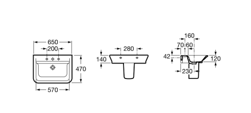 Раковина Roca Gap 650x470 настенная 327473000
