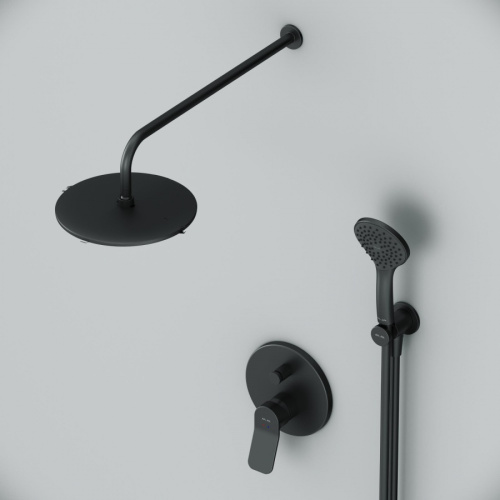 Встраиваемая душевая система Am.Pm X-Joy FB85A1RH02 черный: смеситель, верхний душ, ручной душ