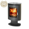 Печь-камин Визиера черная бронза со стеклом