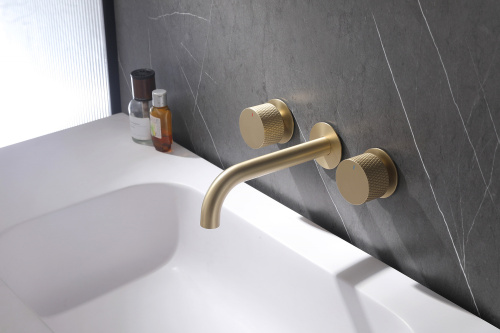 Смеситель для раковины ABBER Wasser Kreis AF81122G скрытого монтажа, золото матовое