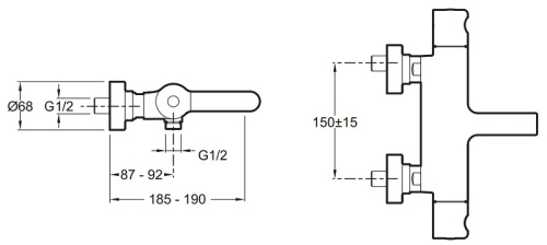 Смеситель для ванны Jacob Delafon Singulier E10870-CP Хром, термостатический