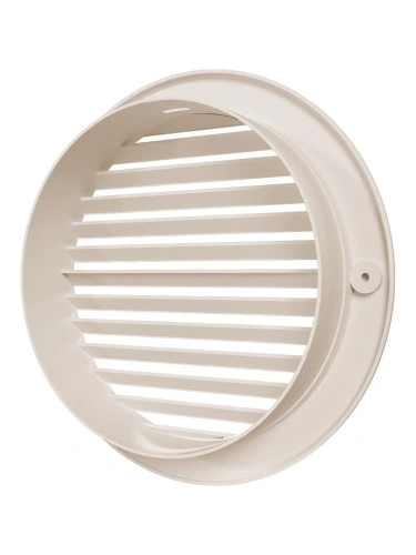 15РКН Ivory, Решетка наружная вентиляционная круглая D200 с фланцем D150, ASA