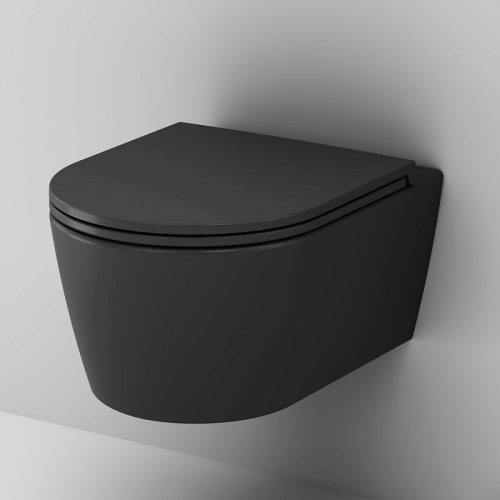 Подвесной унитаз Am.Pm Func C8F1700MBSC черный матовый, FlashClean безободковый с сиденьем микролифт