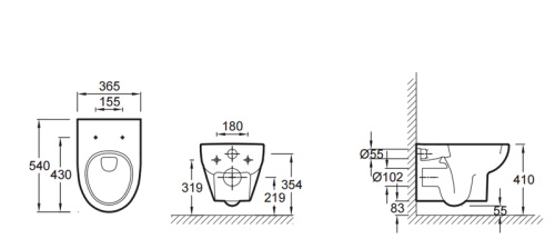 Унитаз подвесной Jacob Delafon Odeon Up E4570-00 белый 370х400х540