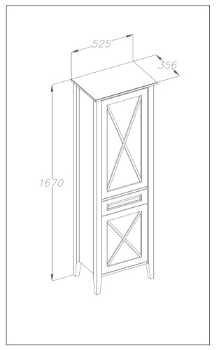 Пенал Opadiris Палермо R правый, светлый орех Z0000008562
