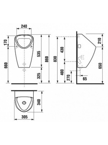 Писсуар Jika Golem 430600000001 белый, внутренний монтаж