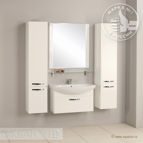 Тумба Акватон Ария 80 белый, подвесная 1A141701AA010