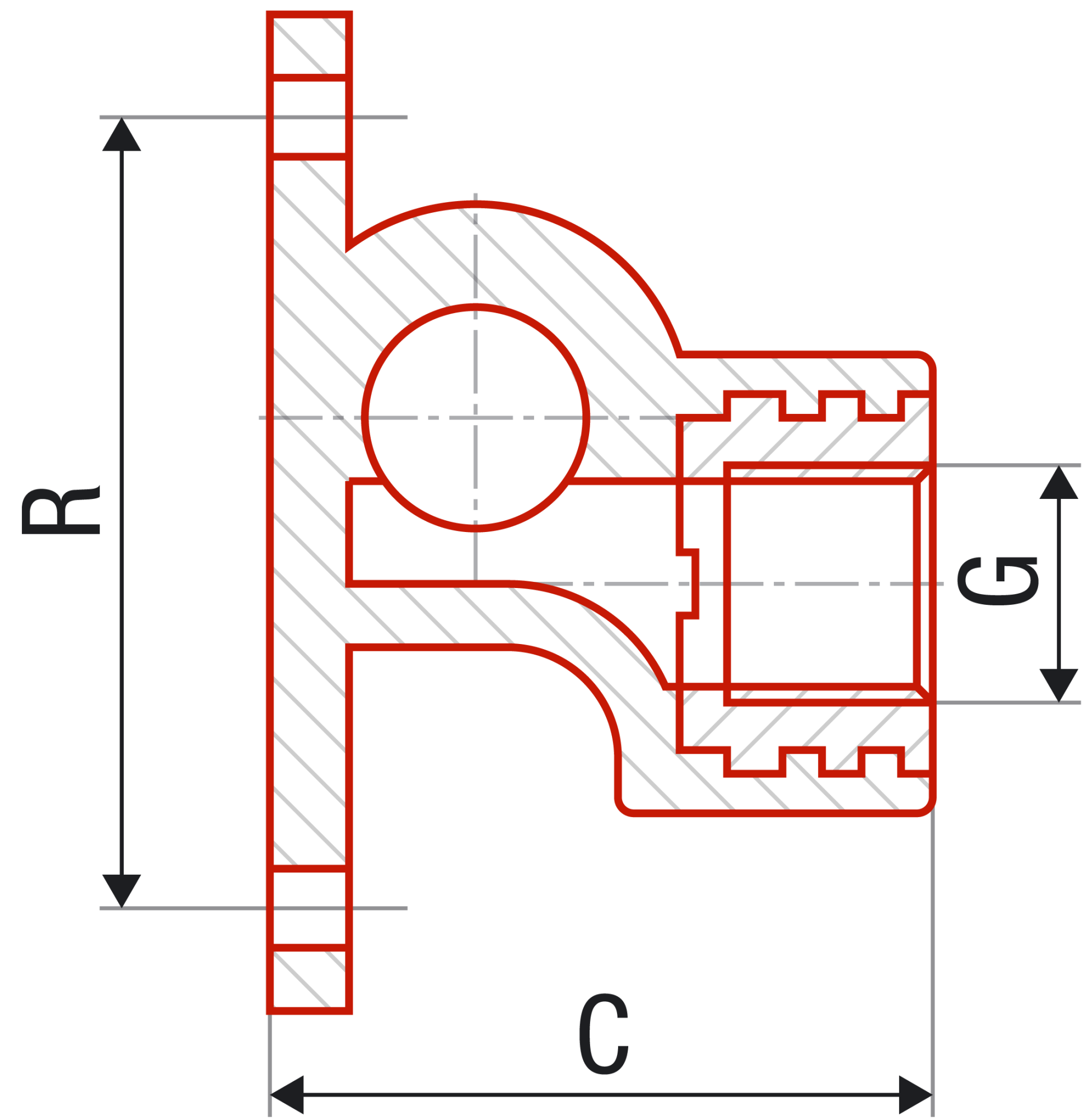 Водорозетка проходная FV-plast 20x1/2"В полипропилен AA220020012
