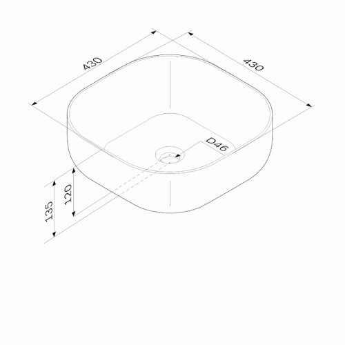 Раковина накладная 43 Am.Pm Func M8FWCC30430BM черный матовый, санфарфор