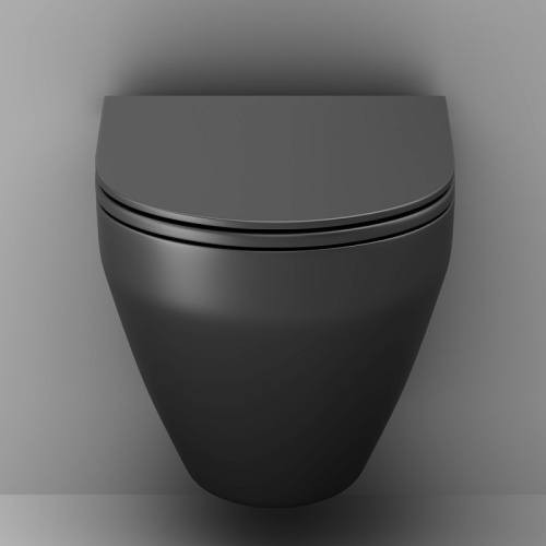 Подвесной унитаз Am.Pm Spirit V2.0 C701700MBSC черный матовый, FlashClean безободковый с сиденьем микролифт