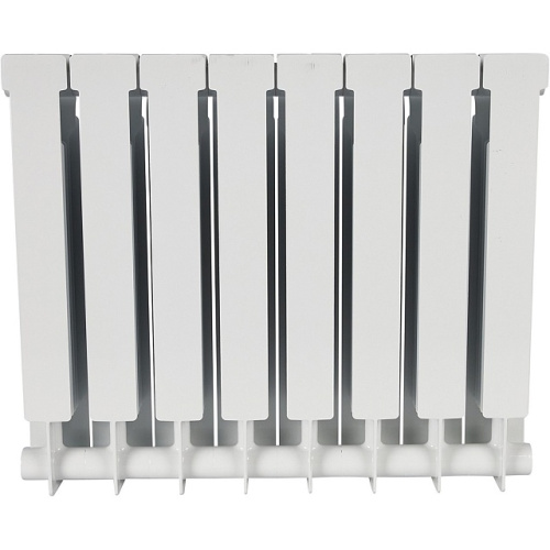 Биметаллический радиатор STOUT ALPHA 500 - 8 секций, боковое, белый RAL 9016