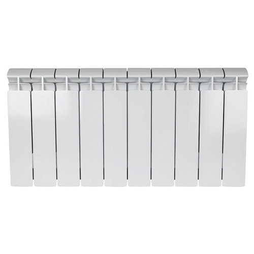 Биметаллический радиатор STOUT ALPHA 350 - 10 секций, боковое, белый RAL 9016
