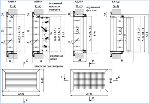 Однорядная решетка  АМР К 200*150