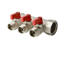 Коллектор 3 выхода Valtec 1"x1/2"Н с кранами VTc.580.N.0603