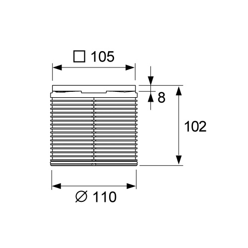 Базовая решетка TECE 100 мм с пластиковой рамкой и удлинителем