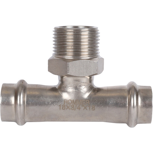 Тройник с резьбой ВПр-НР 18x3/4"x18 пресс, нержавеющая сталь Rommer