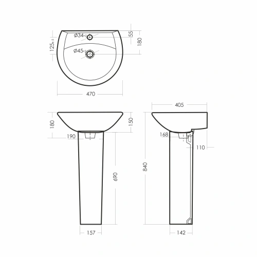 Пьедестал Sanita АТТИКА белый