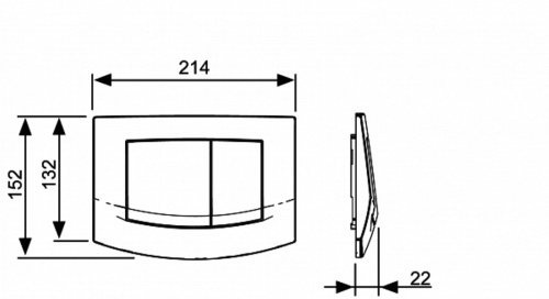Смывная клавиша двойная TECE ambia хром глянцевый 9240226