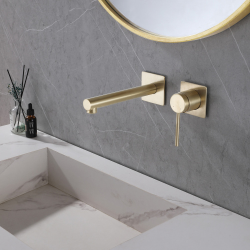 Смеситель для раковины ABBER Emotion AF8812G скрытого монтажа, золото матовое