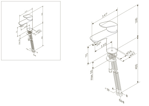 Смеситель для раковины AM.PM Like F8093016 излив 110 мм, хром