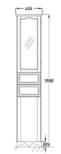 Пенал Opadiris Тибет 40 L левый, слоновая кость, глухой нижний фасад Z0000006231